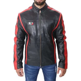 N7 Mass Effect 3 Game Real Leather Jacket