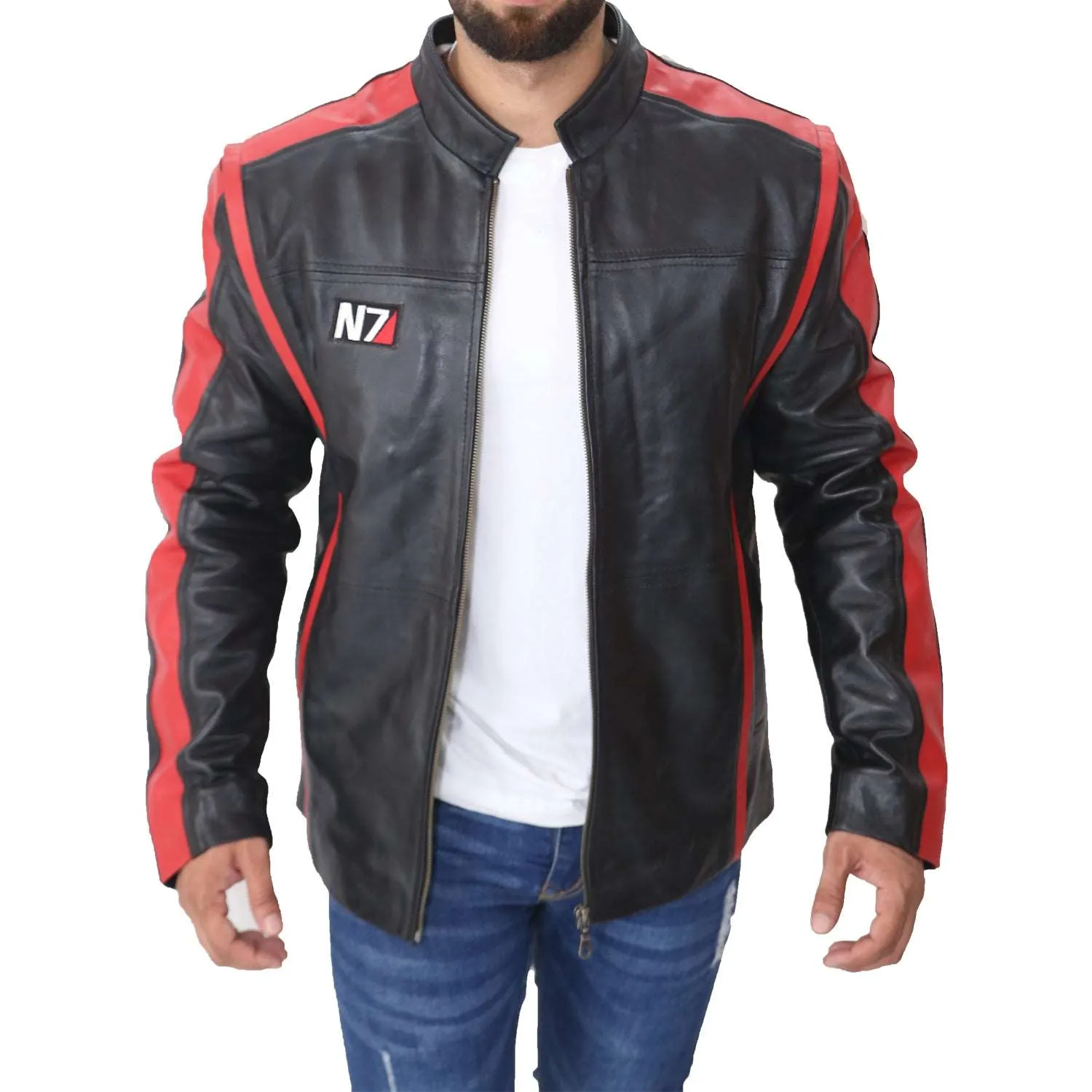 N7 Mass Effect 3 Game Real Leather Jacket