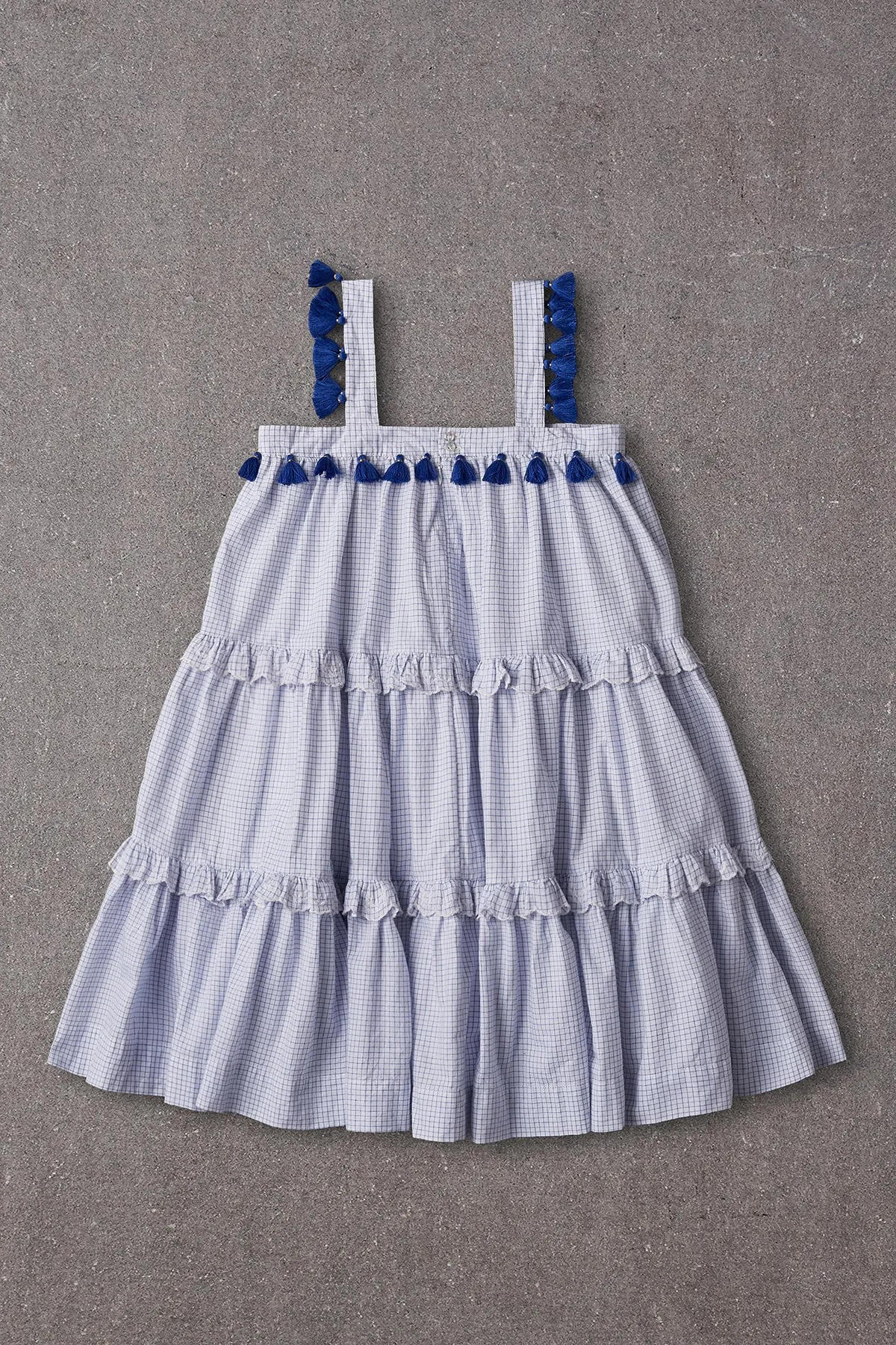 Nellystella Paige Girls Dress - Small Blue Checks