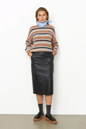 New Style High Quality Barry Leather Midi Skirt