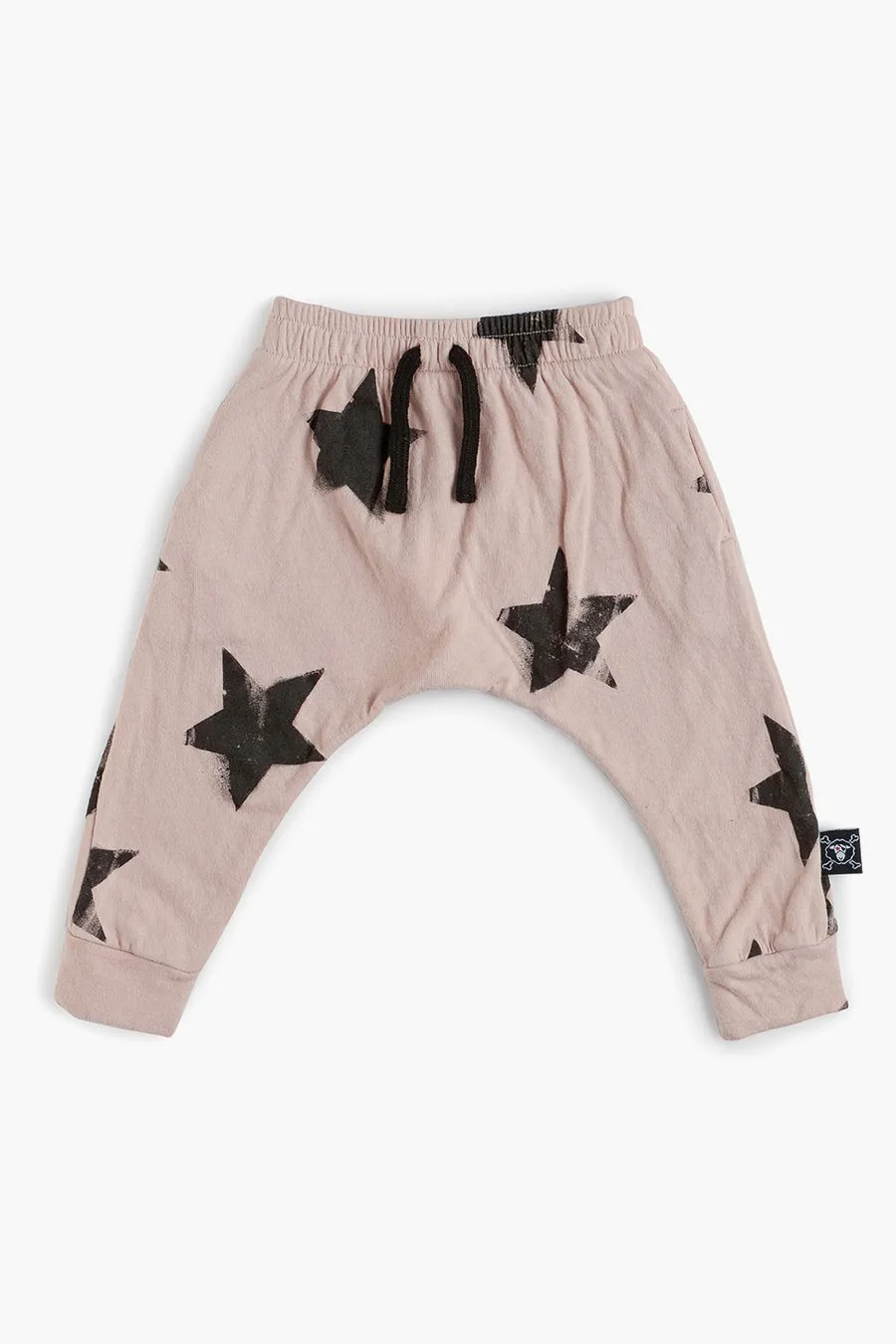 Nununu Faded Star Baggy Baby Pants - Powder Pink