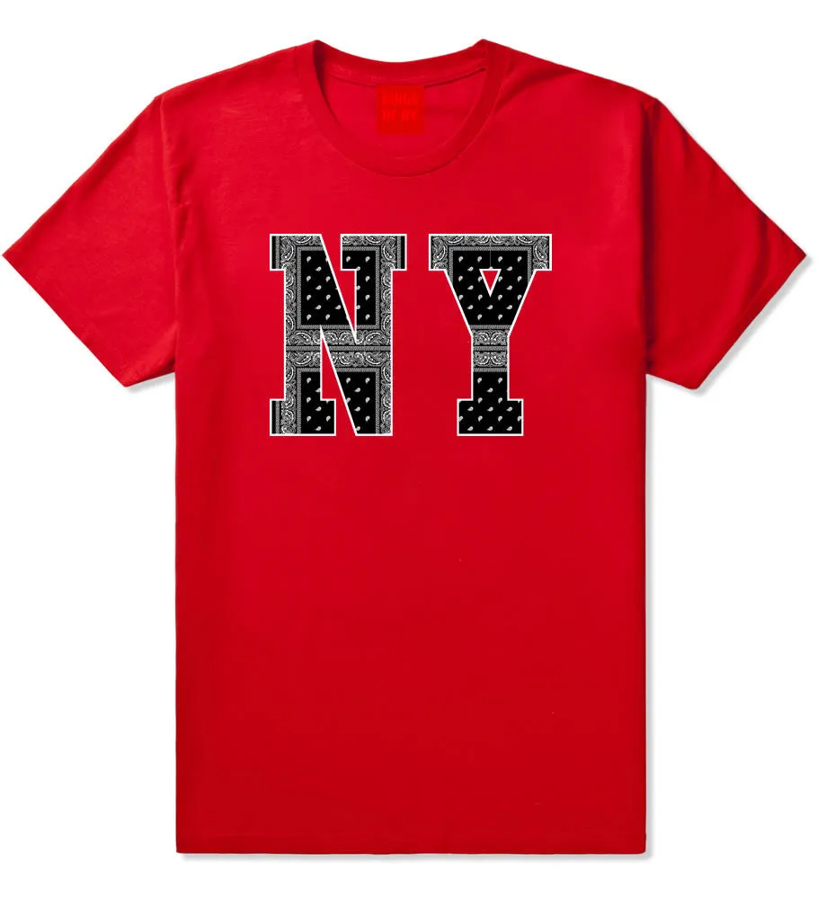 NY Bandana Print New York Black Flag Boys Kids T-Shirt