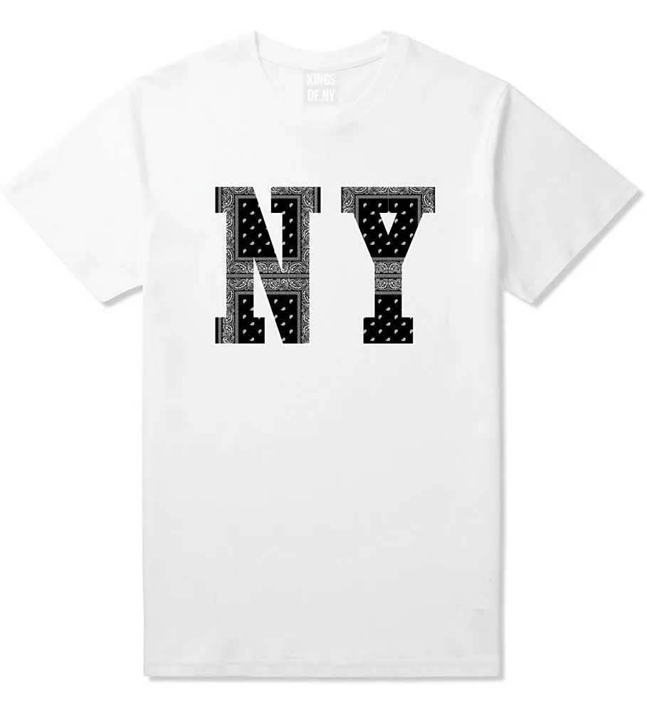 NY Bandana Print New York Black Flag Boys Kids T-Shirt