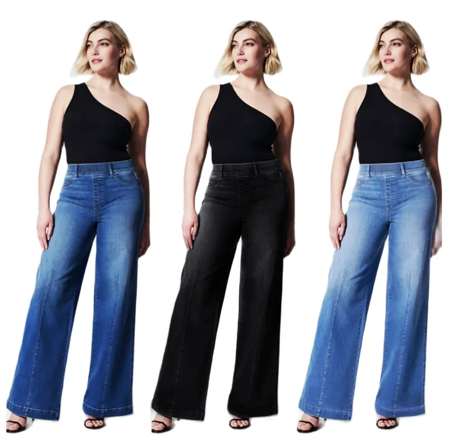 OCW Front Seamed Wide Leg Jeans For Women Soft