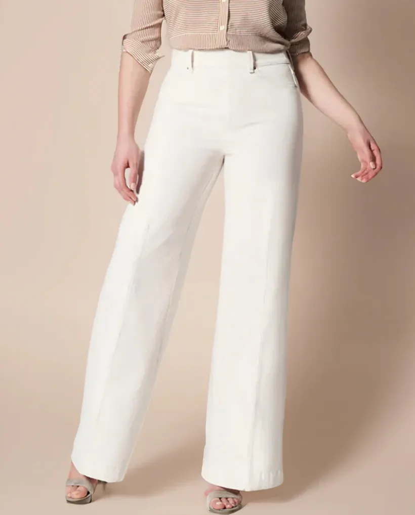 OCW Front Seamed Wide Leg Jeans For Women Soft