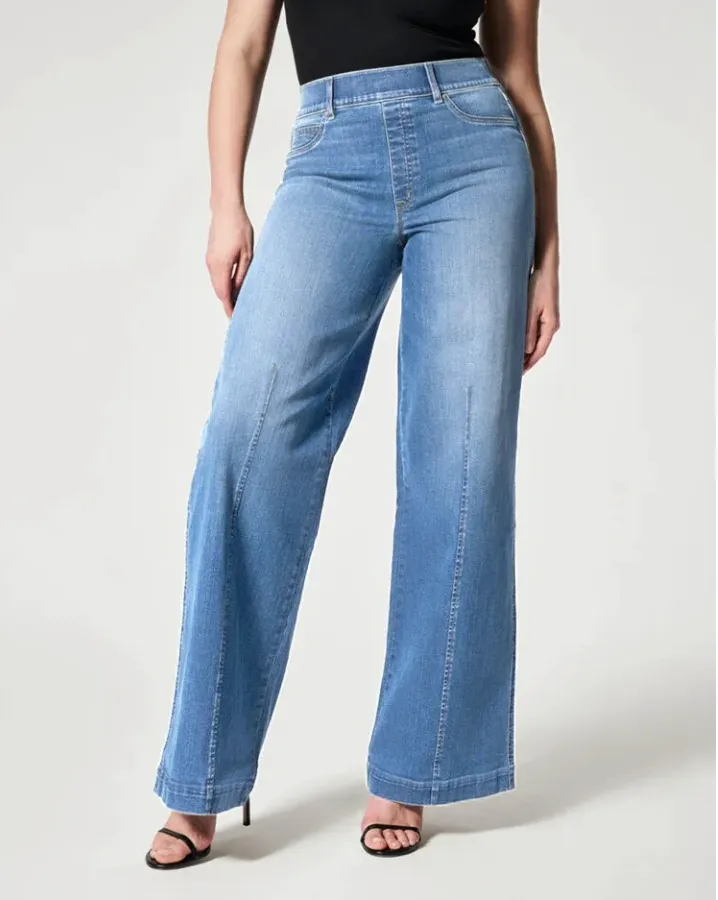 OCW Front Seamed Wide Leg Jeans For Women Soft