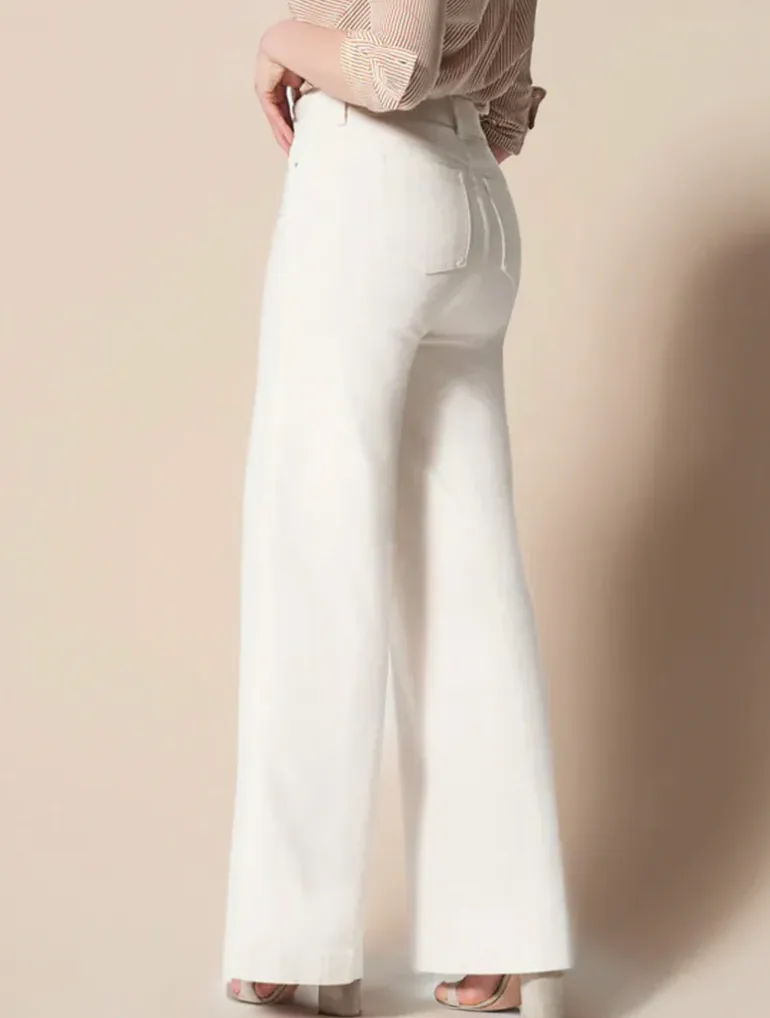 OCW Front Seamed Wide Leg Jeans For Women Soft