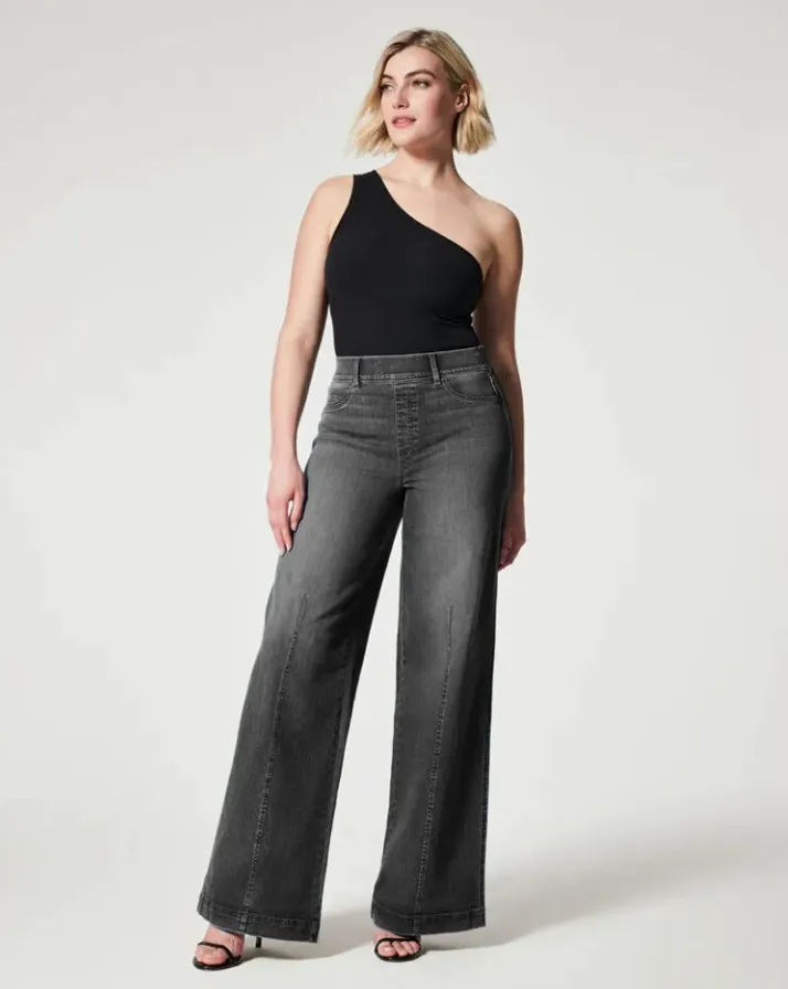 OCW Front Seamed Wide Leg Jeans For Women Soft