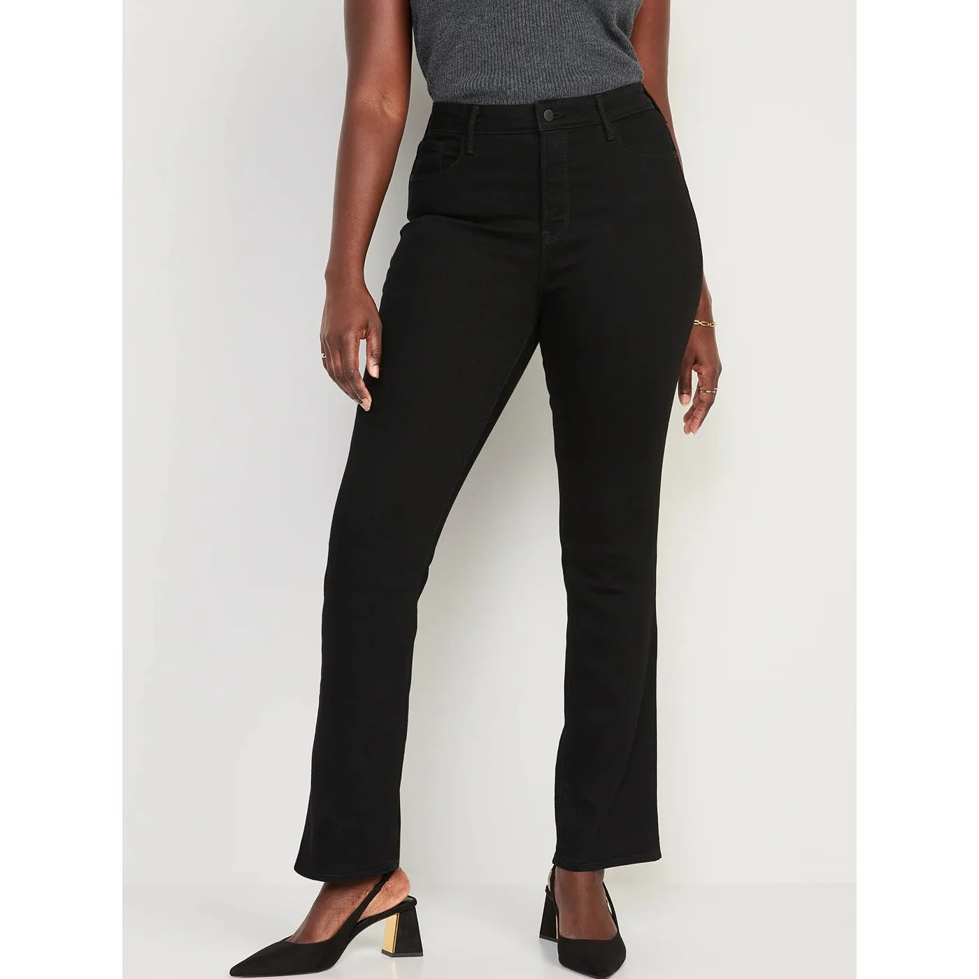 ON High Rise Kicker Bootcut Black Jeans