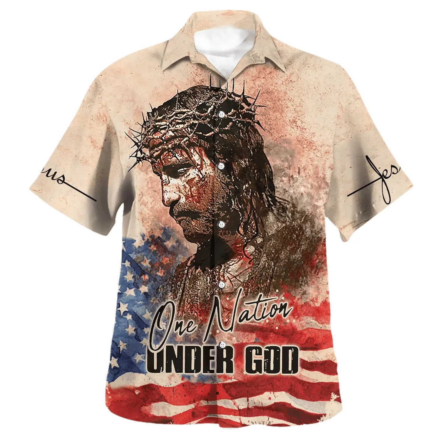 One Nation Under God Jesus Hawaiian Shirts For Men & Women - Christian Hawaiian Shirt - Hawaiian Summer Shirts