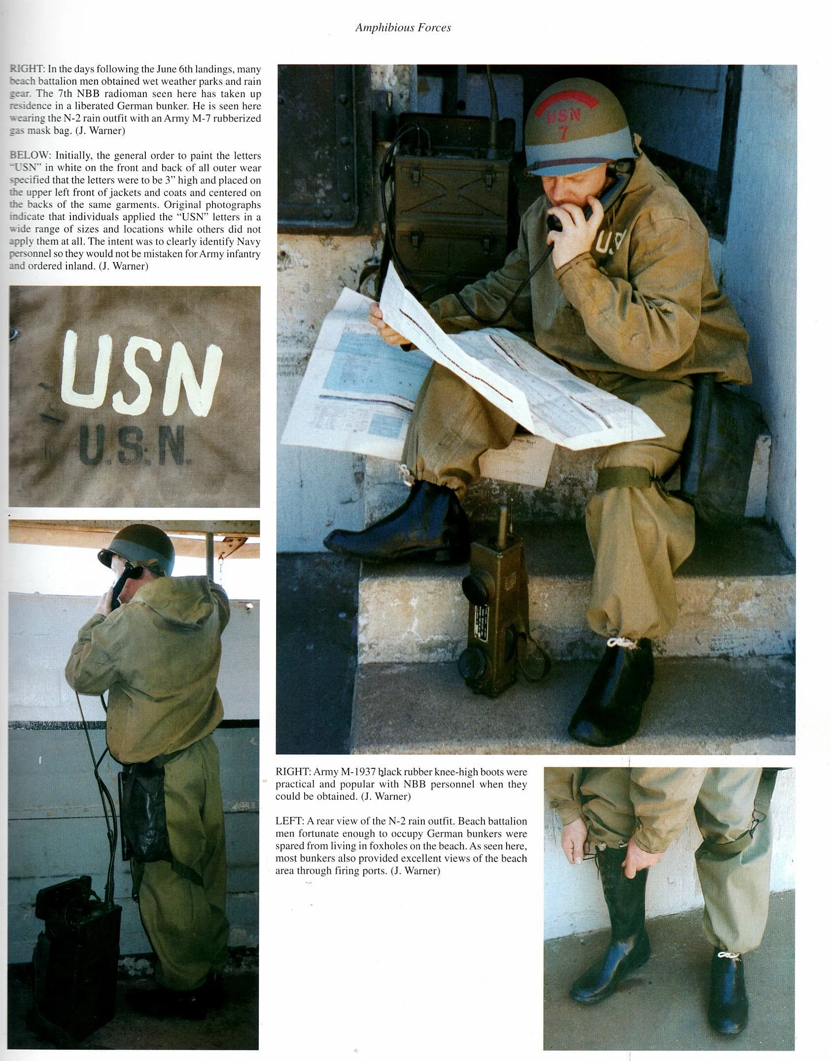 Original U.S. WWII Navy Beach Battalion Paint N-2 Rain Uniform with M-7 Rubberized Boots - As Seen In Book