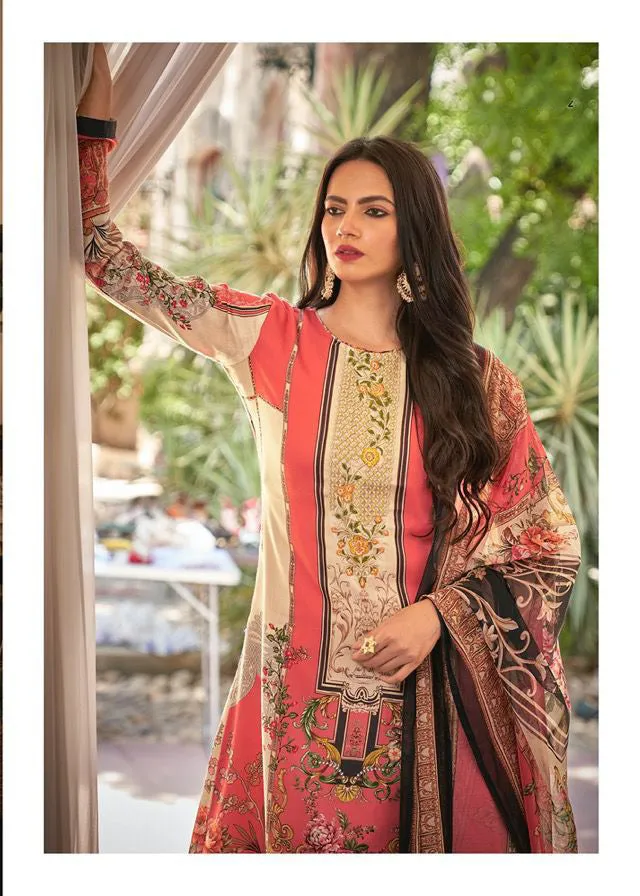 PRM Unstitched Jam Silk Suits With Fancy Embroidery