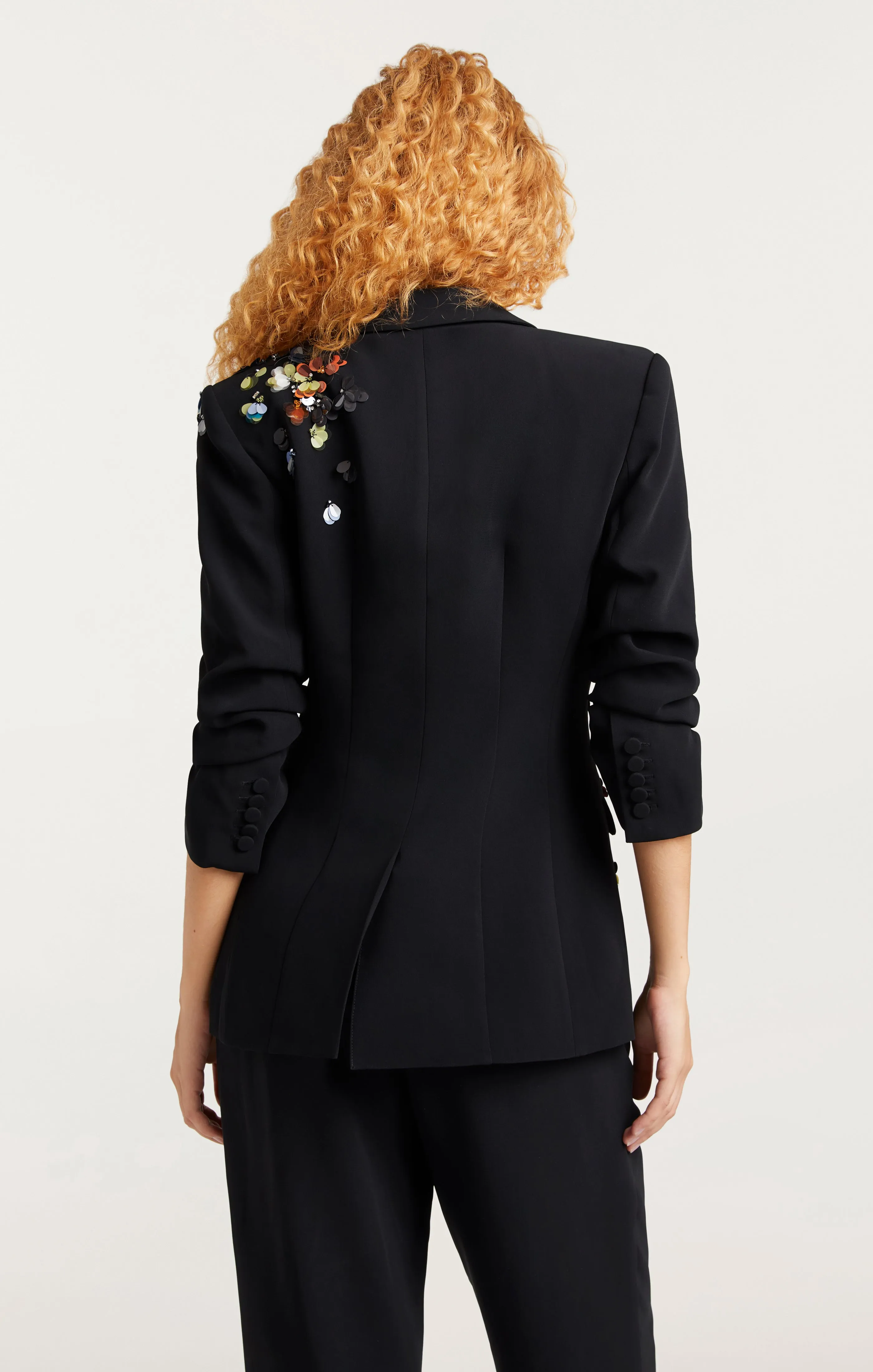 Sequin Flower Scrunched Cheyenne Blazer