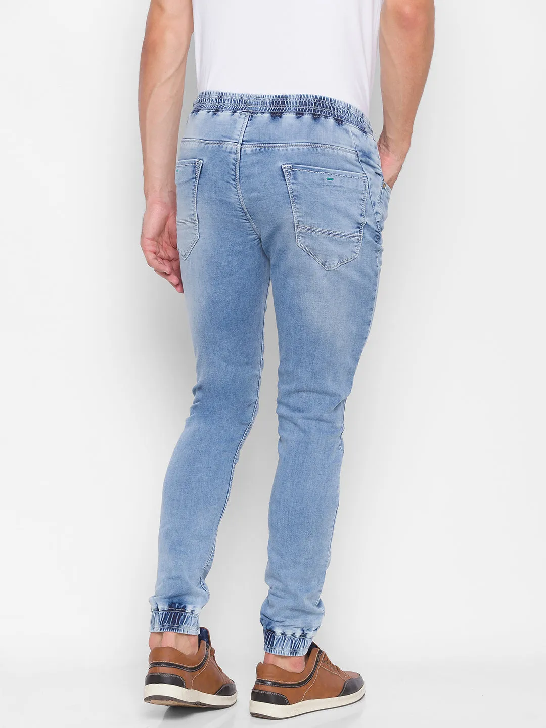 Spykar Blue Cotton Men Jeans (Jogger)