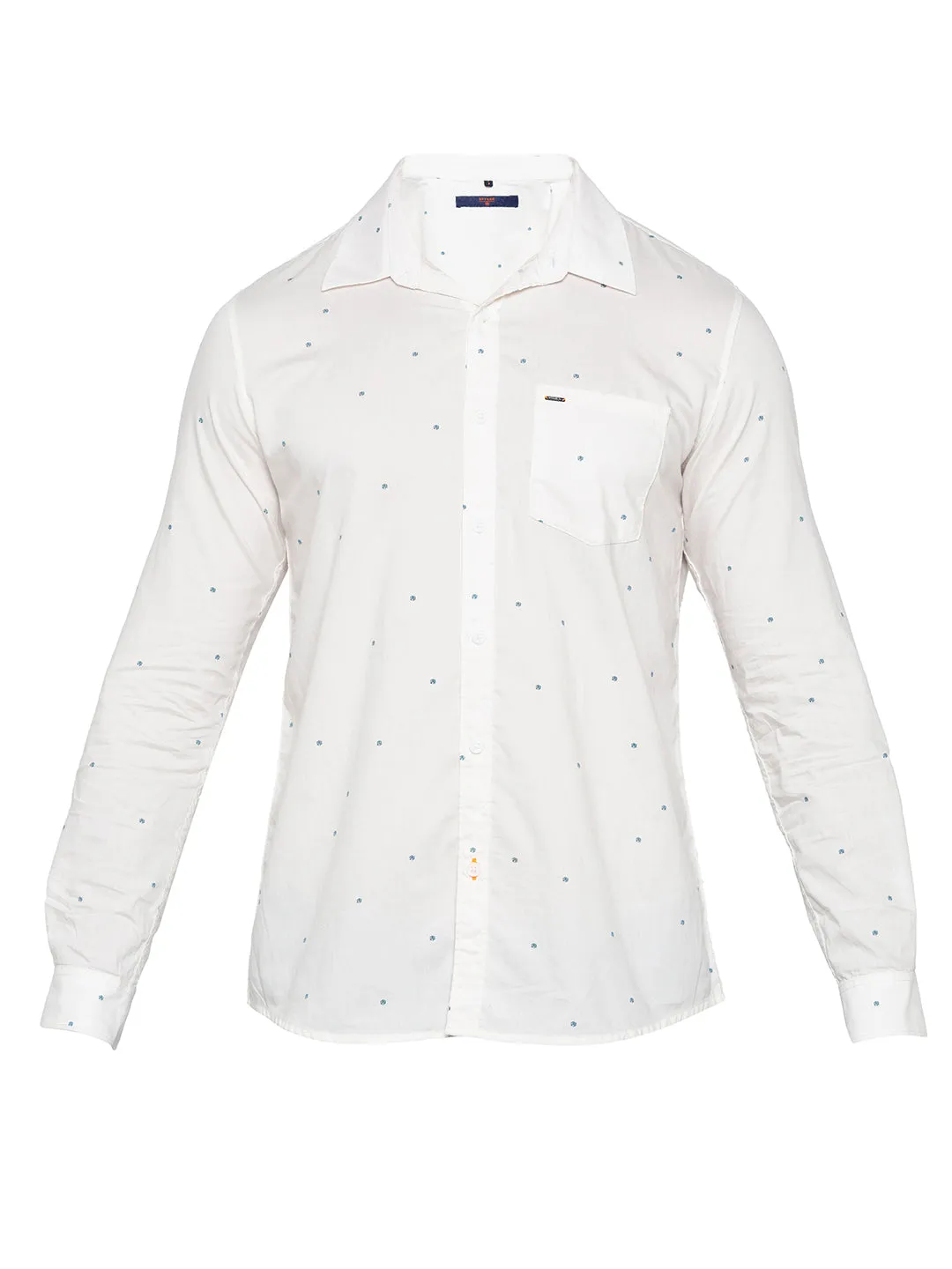 Spykar Men Ecru Printed Casual Shirt