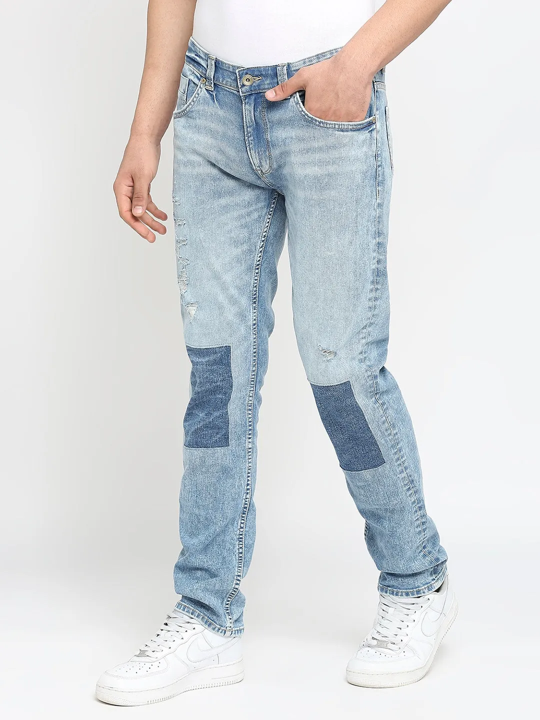 Spykar Men Mildly Distressed Heavy Fade Cotton Jeans