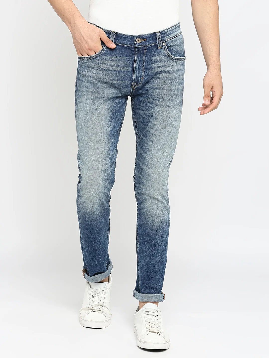 Spykar Men Mildly Distressed Heavy Fade Cotton Jeans