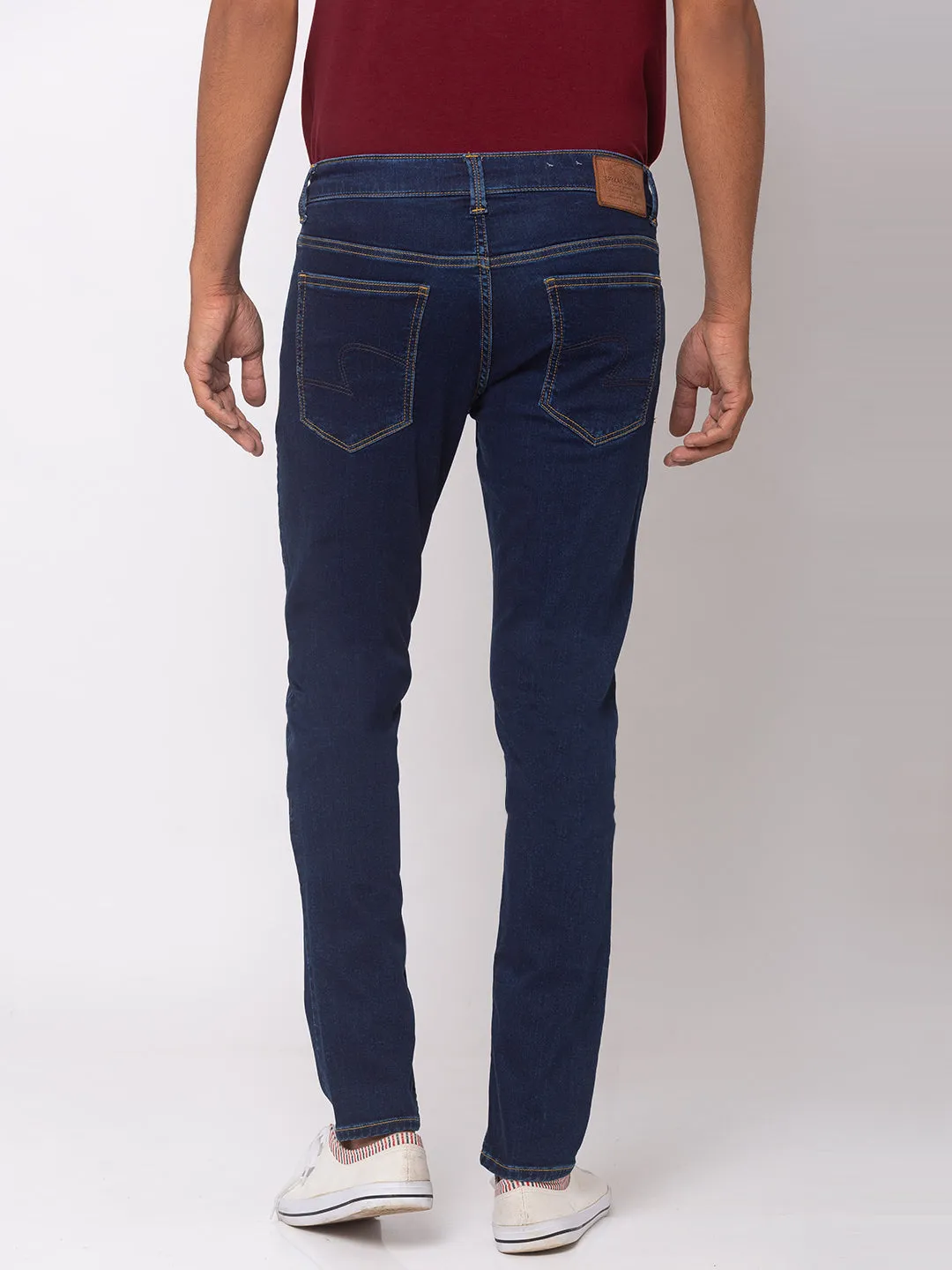 Spykar Men Raw Blue Cotton Skinny Fit Jeans