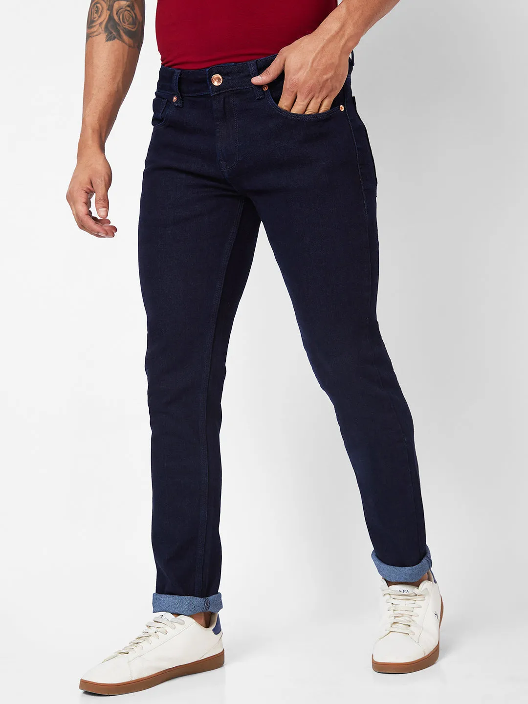 Spykar Men Slim Fit Low Rise Cotton Jeans