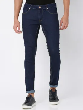 Spykar Raw Blue Cotton Slim Fit Narrow Length Jeans For Men (Skinny)