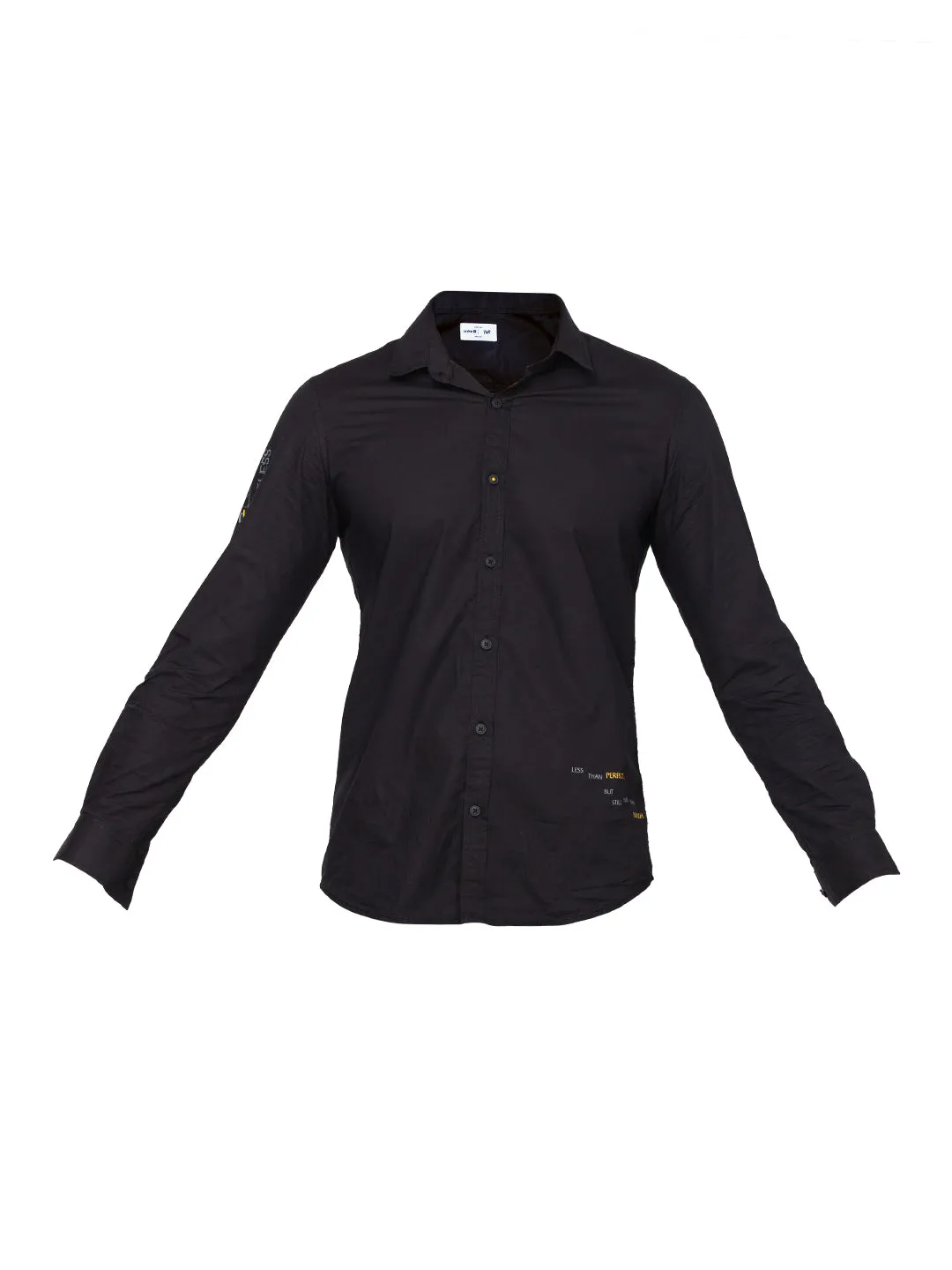 Spykar Slim Fit Men Black Cotton Casual Shirt