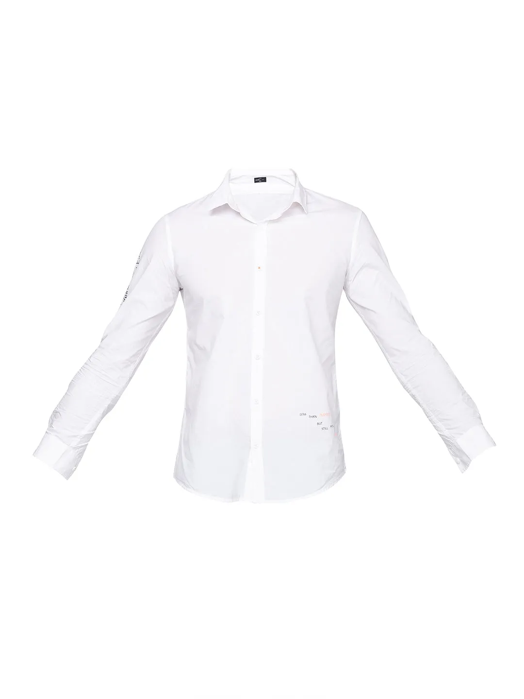 Spykar Slim Fit Men White Cotton Casual Shirt