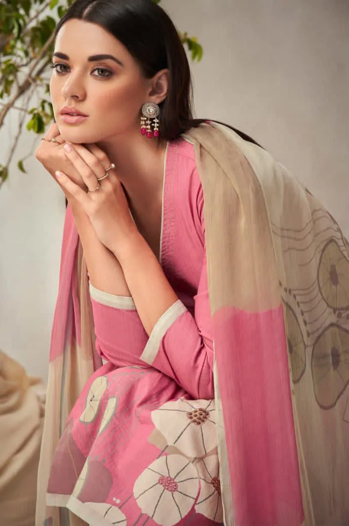 Sudriti Sahiba Pink Unstitched Pure Cotton Suits