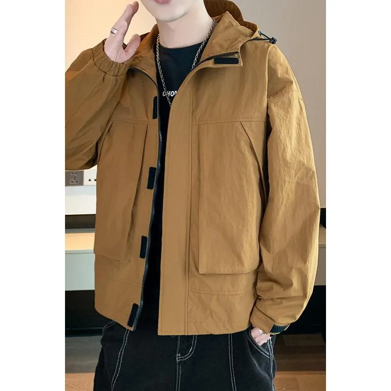 Trendy Solid Hooded Jacket