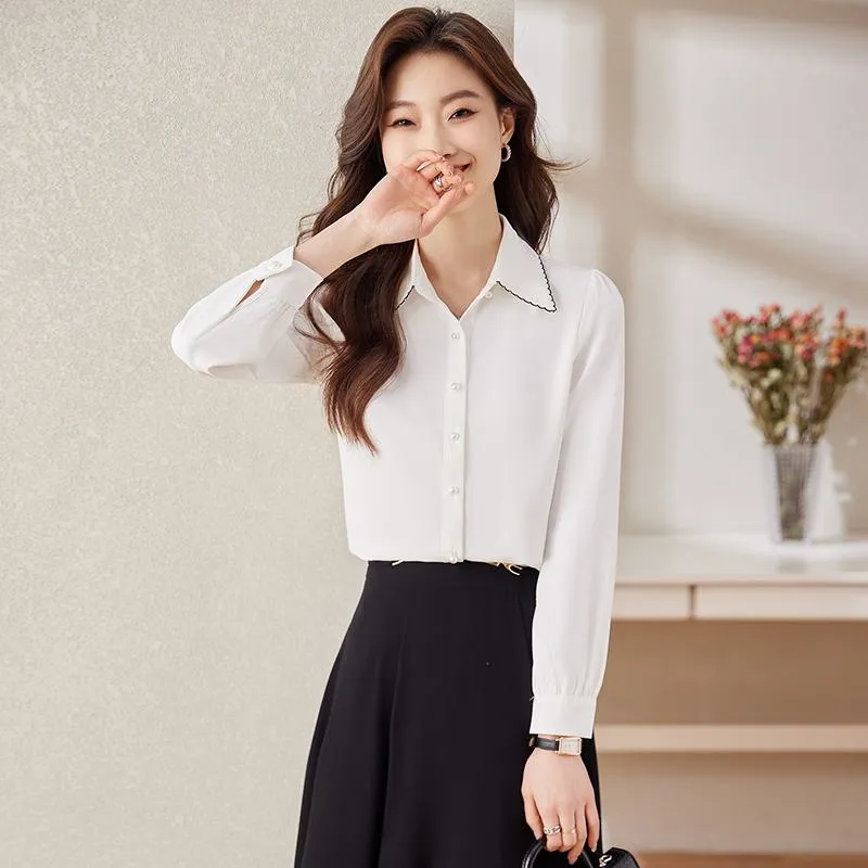 Two-Piece Set Chic Simplicity A-Line Long Sleeve Shirt