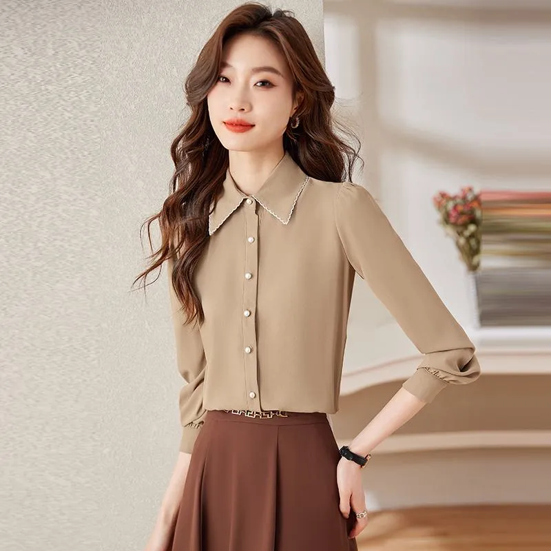 Two-Piece Set Chic Simplicity A-Line Long Sleeve Shirt