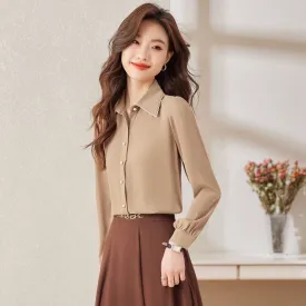 Two-Piece Set Chic Simplicity A-Line Long Sleeve Shirt