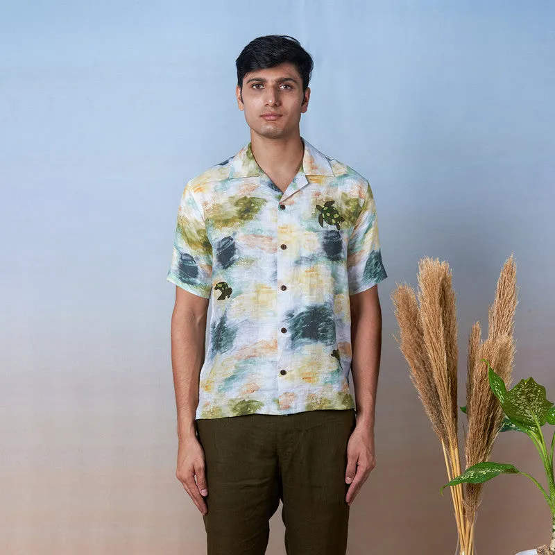 Unisex Linen Shirt | Hand Embroidered | Multicolour