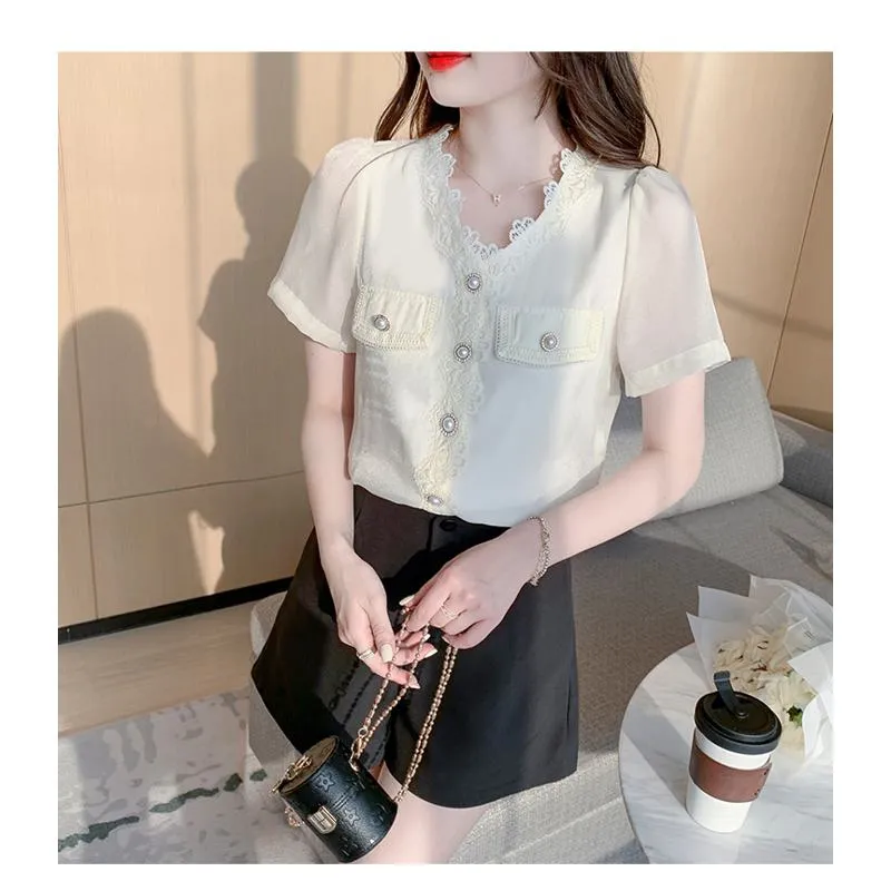 V-Neck Fairy Chiffon Blouse