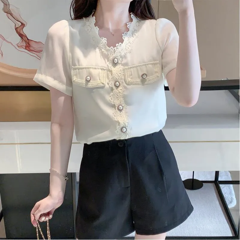 V-Neck Fairy Chiffon Blouse