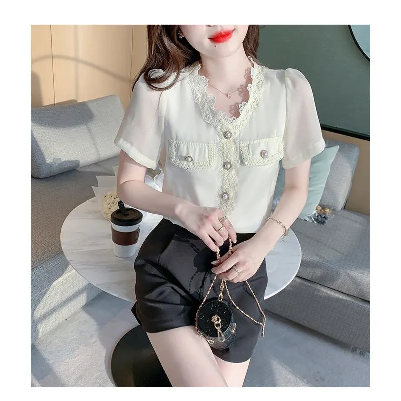 V-Neck Fairy Chiffon Blouse