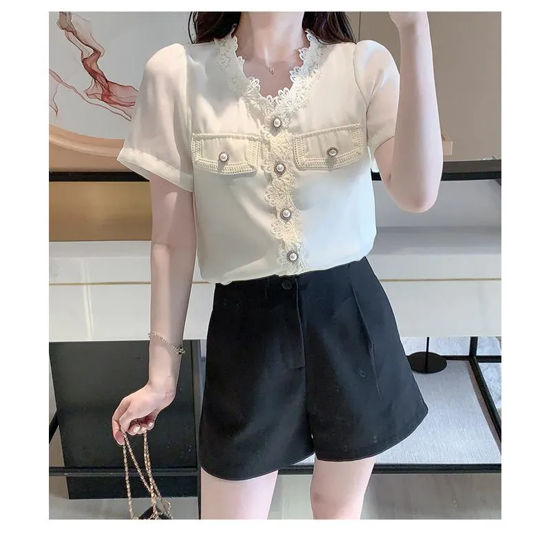 V-Neck Fairy Chiffon Blouse