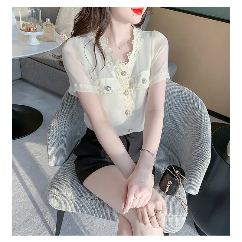 V-Neck Fairy Chiffon Blouse