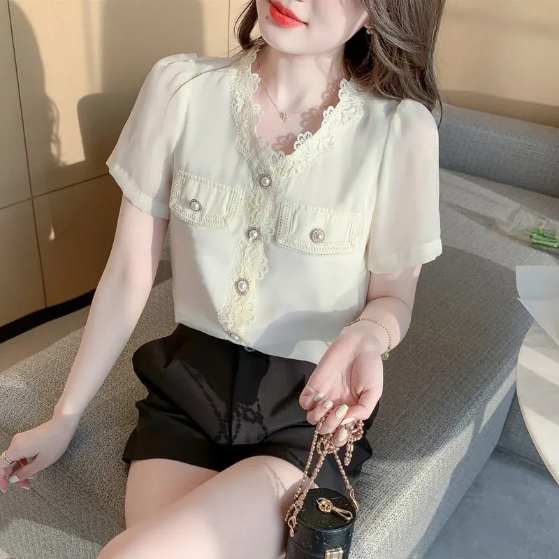 V-Neck Fairy Chiffon Blouse