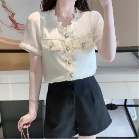 V-Neck Fairy Chiffon Blouse