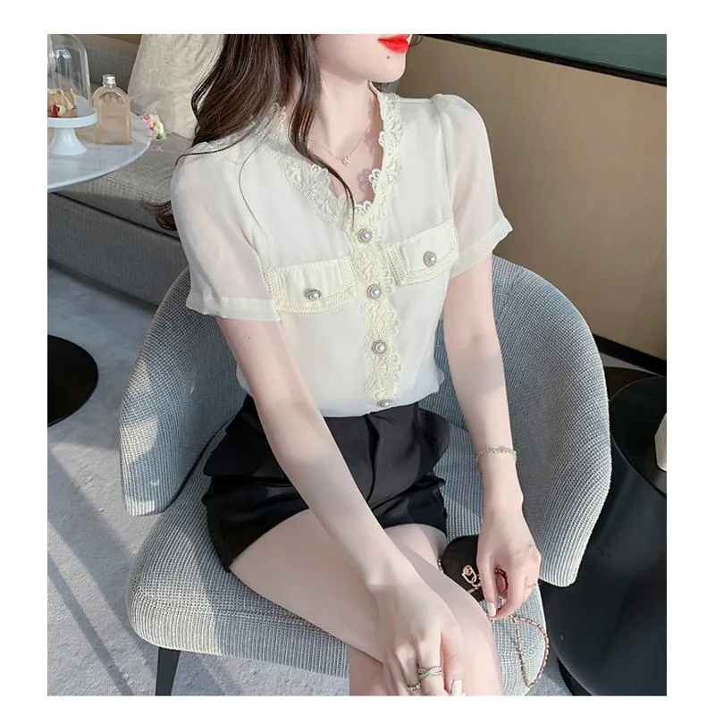 V-Neck Fairy Chiffon Blouse