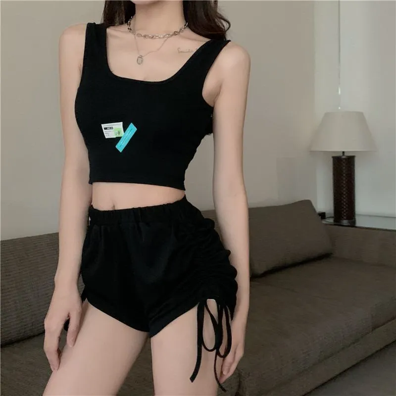 Versatile Sports Drawstring High-Waisted Shorts