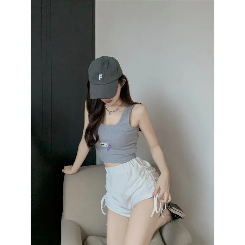 Versatile Sports Drawstring High-Waisted Shorts