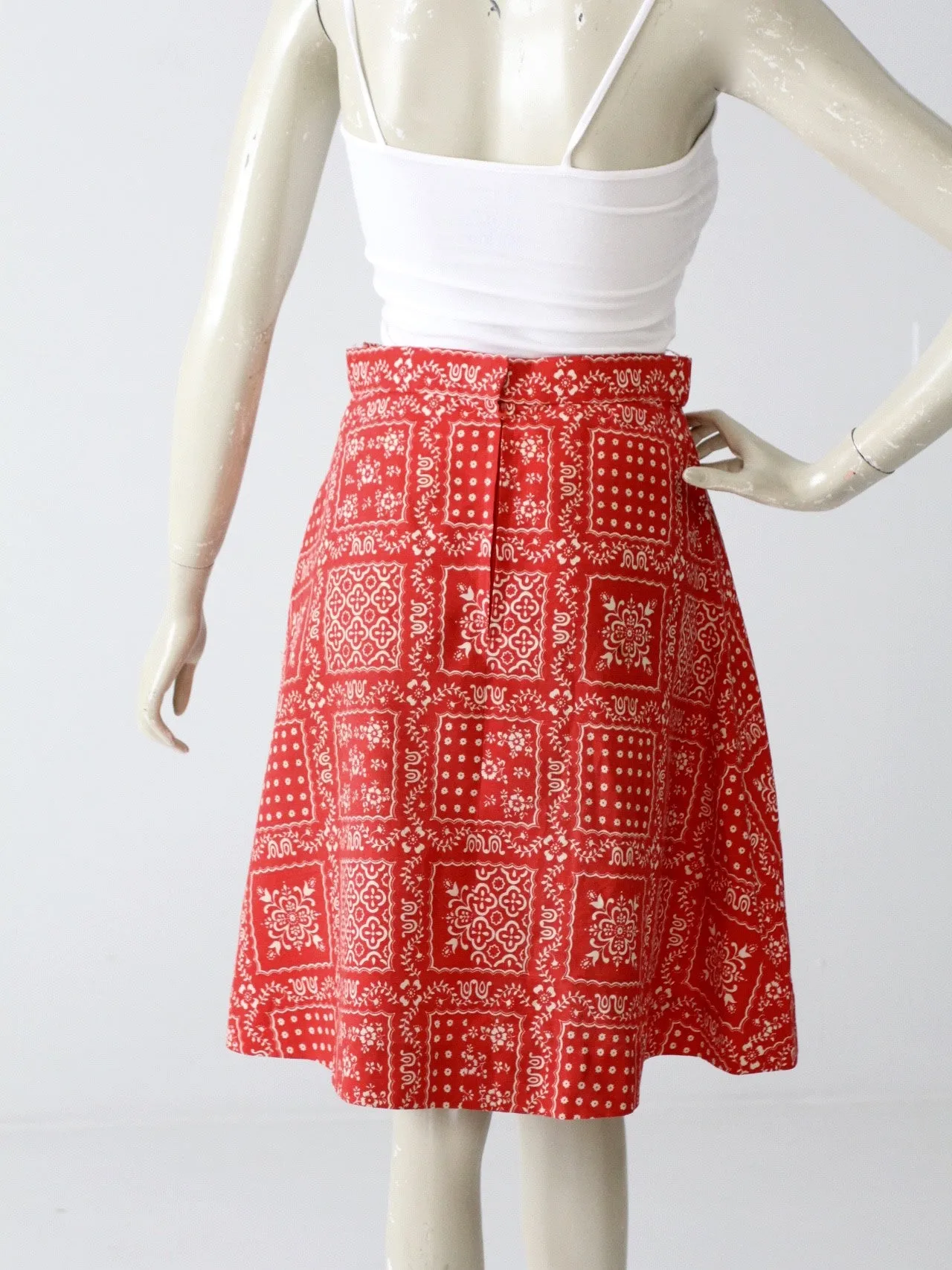 vintage 70s bandana print mini skirt