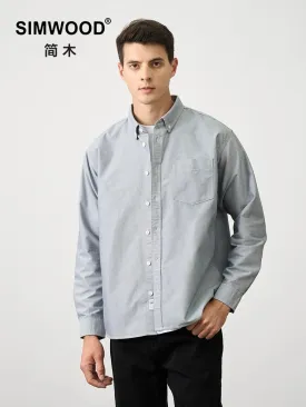 Vintage Casual Oversize Oxford Shirts for Men - Plus Size