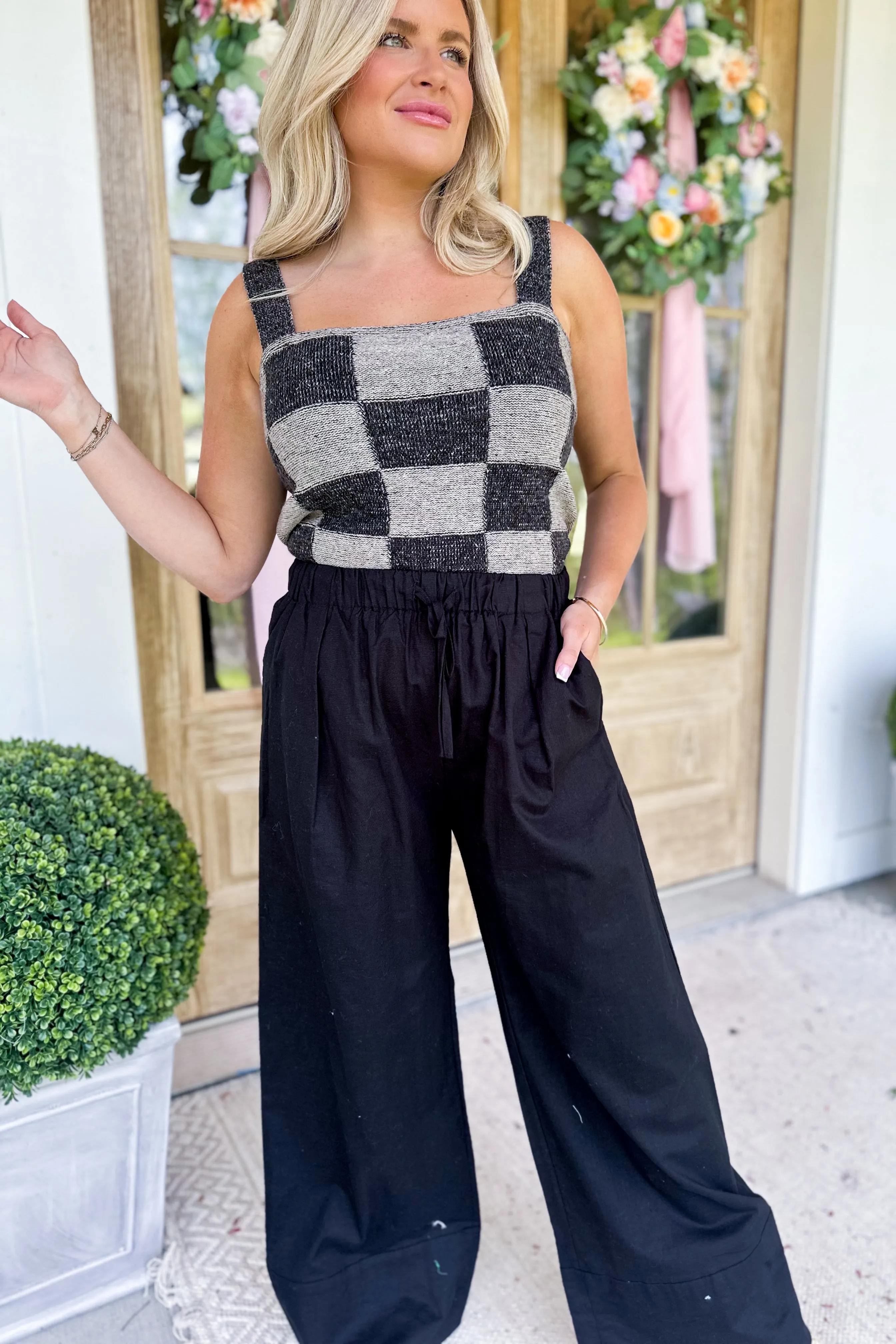 Winifred High Waisted Wide Leg Drawstring Waist Pants *FINAL SALE*