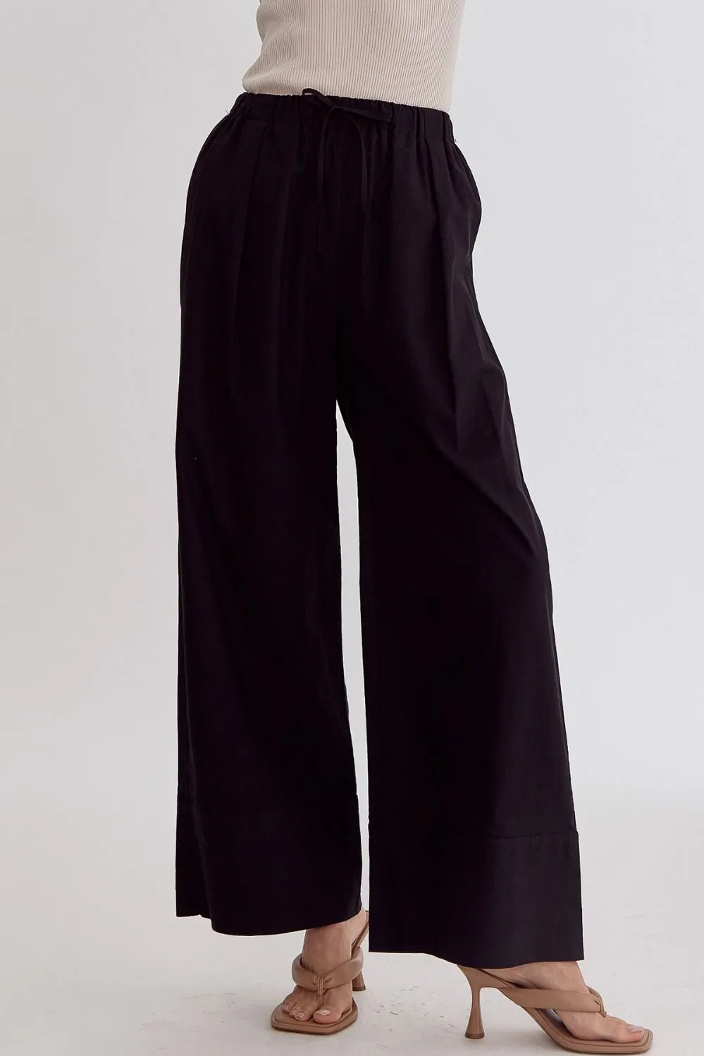 Winifred High Waisted Wide Leg Drawstring Waist Pants *FINAL SALE*