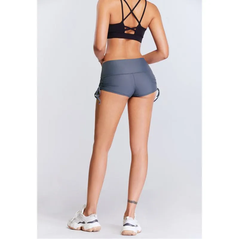 Yoga High-Waisted Tie Tight-Fitting Elasticity Fitness Capable Sports Shorts